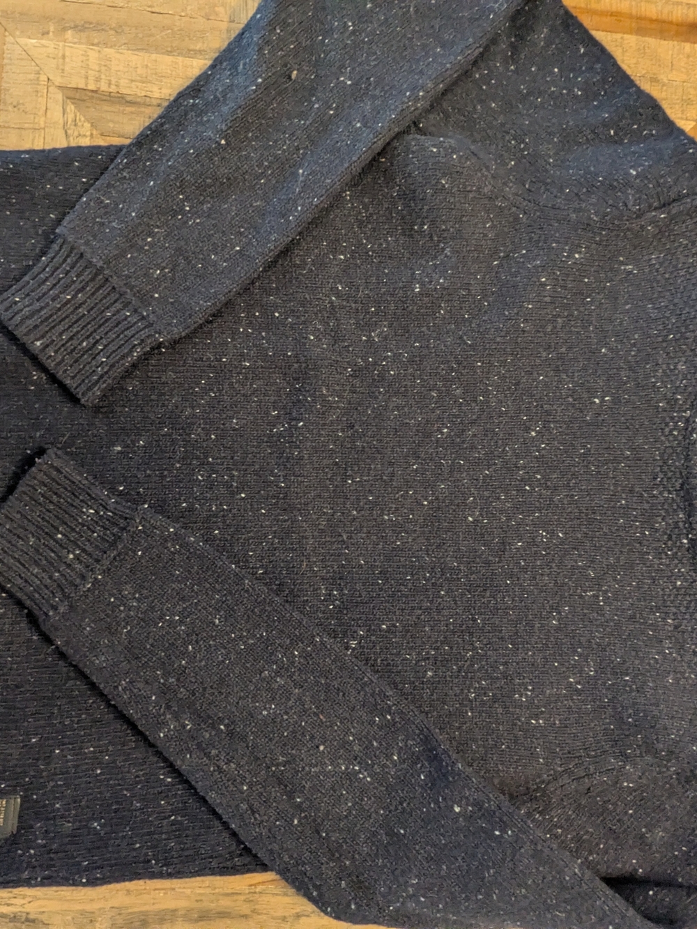 Men's Navy Speckled Knit Sweater